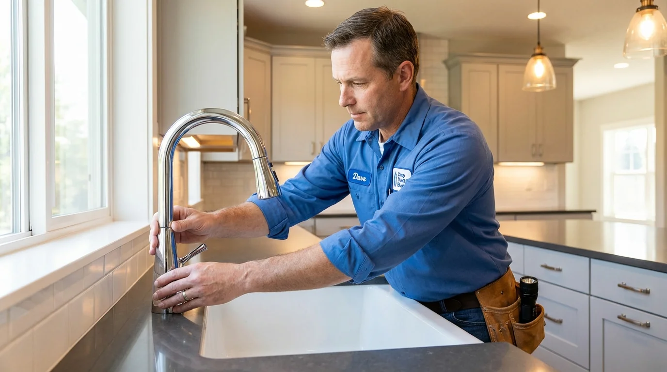Kitchen faucet installation by Johns Plumbing LLC in Remsen